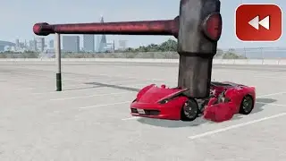Reverse Giant Hammer vs Cars – BeamNG Drive#42