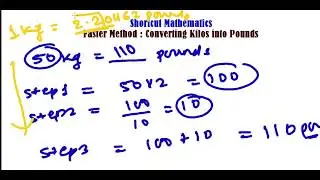 FAST METHOD to CONVERT  KG to POUNDS (Lbs) - UNIT CONVERSATION TRICK - FAST MATH CALCULATION