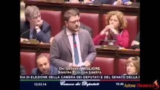 Deputato Migliore sull'ITALICUM - emblema del paraculismo