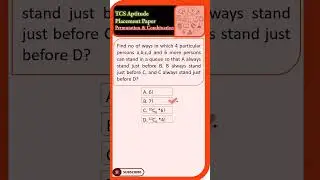 #1 - Permutation and Combination | Placement Paper Problems| IT Placement | Aptitude  | 