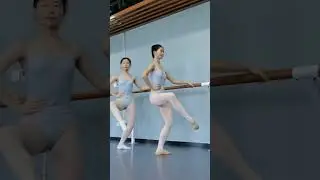 Dancing girl, she is practicing her basic skills seriously 