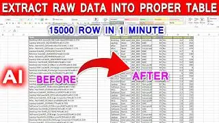 How to Convert Raw Data Into Structure Excel Table 🔥😲 