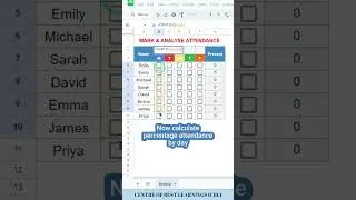 Create attendance sheet with column chart in excel #exceltips #productivity