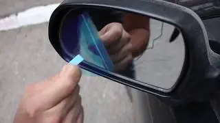 Водоотталкивающая пленка на зеркало авто. Проверка на вшивость.