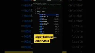 Print Calendar in Python || python codes