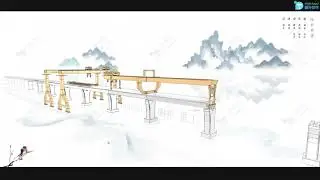 3D Animation explain how the bridge is built. Combining art and technology