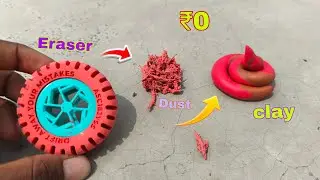 How to make clay ⭐and slim using eraser tyre😱 | homemade clay 🧱