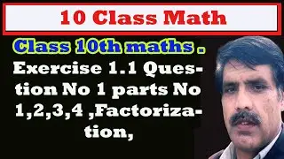 Class 10th maths .Exercise 1.1 Question No 1 parts No 1,2,3,4 ,Factorization,