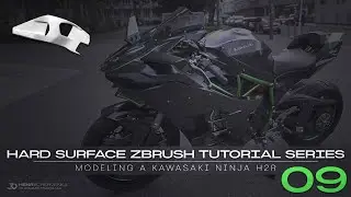 Hard Surface ZBrush Tutorial Series // Modeling A Kawasaki Ninja H2R // 09