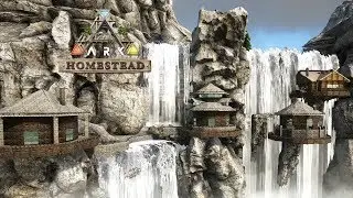 ARK: Ragnarok Base Location - Hidden Cave Village by the Waterfall (Speed Build)