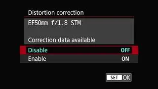 Canon EOS  RP - Menu Items -Shoot 2 -  Lens Aberration Correction
