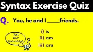 syntax English grammar quiz with answer