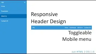 Responsive Navigation in HTML with toggleable menu and icon | Responsive Header using HTML and CSS