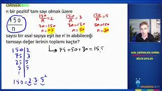 Asal Çarpanlara Ayırma ve bölen sayıları konu anlatımı ve soru çözümü
