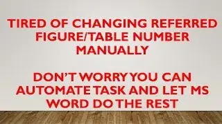 Auto Numbering Figure | Numbering of Table | Numbering of Caption in MS Word