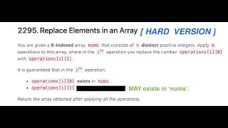 Weekly Contest 296  |     2295. Replace Elements in an Array