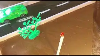 green City model with wind solar and garbage every