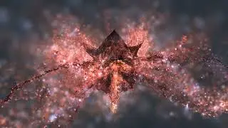 Sierpinski pyramid collapsing under its own gravity