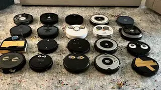 Timelapse of 20 Robot Vacuums Cleaning The Living Room!