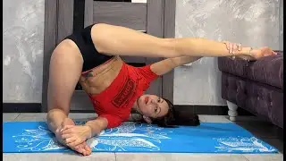 stretching flexible legs, training with Anna