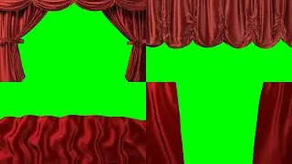 Different Curtains Drawn Open Green screen Background | Curtain Green Screen