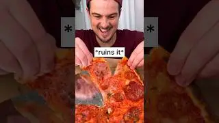 Who is eating this PIZZA the RIGHT way?😎🍕❤️ | CHEFKOUDY