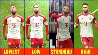 Lowest vs Low vs Standard vs High Graphics | Full Comparison| eFootball™ 2024 Mobile