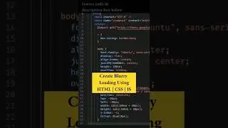 Create Blurry Loading Using HTML | CSS | JS