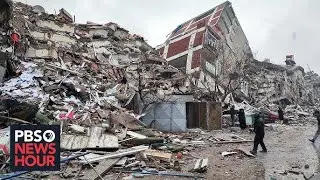 Watch shocking  footage of a building collapsing like a pack of cards during Turkey earthquake