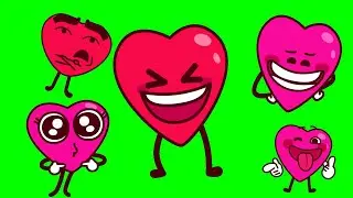 LOVE HEART  GREEN SCREEN