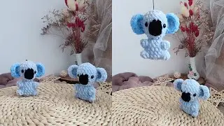 Mini koala crochet keychain, free tutorial on koala crochet 9 cm