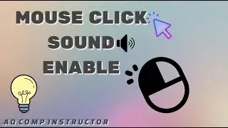 How To Enable Mouse Click Sound 🔊 In WIN 10 🔟.