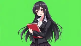 Green screen cartoon girl | Anime Girl green screen