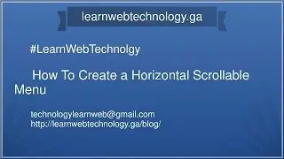 How To Create a Horizontal Scrollable Menu in hindi | Learn Web Technologies