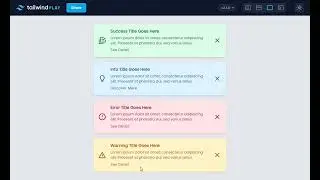 Alert Notification Using Tailwind CSS Only | tailwindcss tutorial