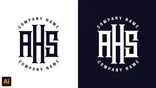 Professional Logo Design illustrator cc Tutorial || AHS Letter Logo Design