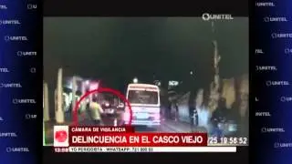 Cámara de vigilancia grabó robo en un micro