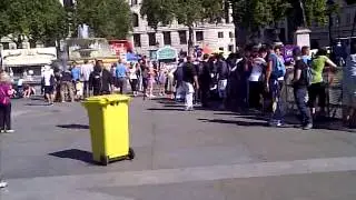 Wheelie Bin ALIVE in Trafalgar Square