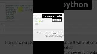 Int data type in python | Intelligence Logic