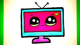 Çok Kolay Sevimli Televizyon Çizimi📺Kolay Çizimler
How to Draw Cute Television!!!