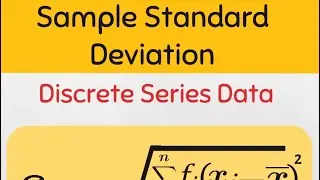 Measures of dispersion: Sample Standard Deviation for discrete series data #sigma #statistics