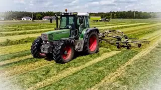 ☆Fendt w Akcji ☆ Zagrabianie Trawy ☆Claas Liner 880 Profil, Fendt Farmer 312 Turbomatik ☆ 2023☆