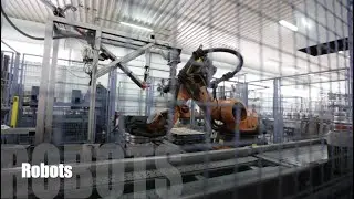 Keg line with robots