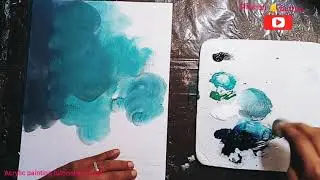 THE PINE FOREST ON THE LAKE ACRYLIC PAINTING TUTORIAL