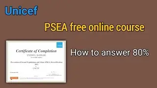 Unicef PSEA online course | UNICEF free online course