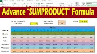 Advance SUMPRODUCT Formula with two Examples in excel by learning center in Urdu/hidni