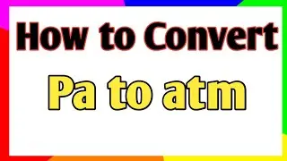 How to convert pascal to atmosphere