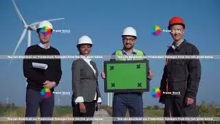 Engineers with green screen