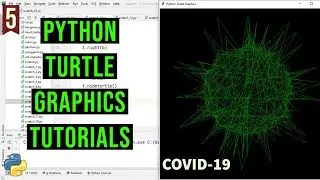 Draw Covid-19 with Python Turtle | PYTHON TURTLE GRAPHICS TUTORIAL#5 | Designs in python turtle