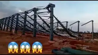 OMG!!!WAREHOUSE CONSTRUCTION COLLAPSED IN SECONDS!!!
